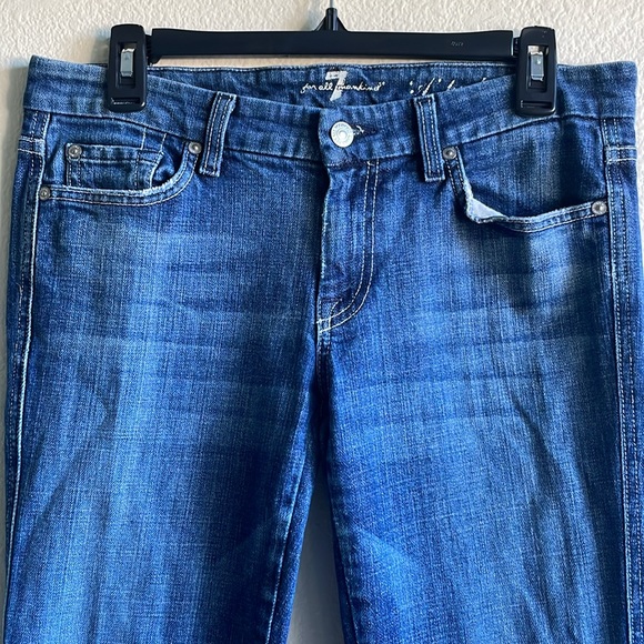 7 For All Mankind “A” Pocket White Stitching Flare Bootcut Denim Jeans 29 - Picture 3 of 8